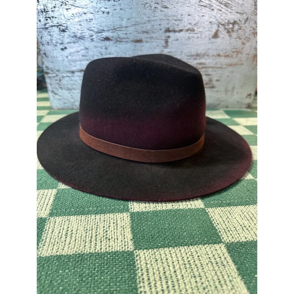 Goorin Bros. Burgundy Ombré Wool Felt Fedora Hat Men's Medium
